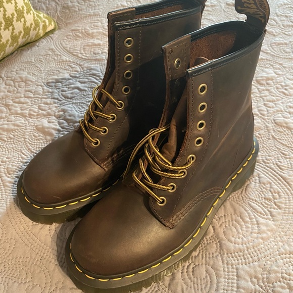 Dr. Martens Brown Leather Boots - Picture 2 of 7